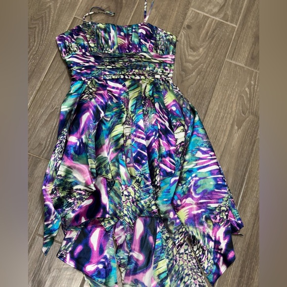 Steppin out Vintage high low party dress size7/8 Multi color - Picture 12 of 13